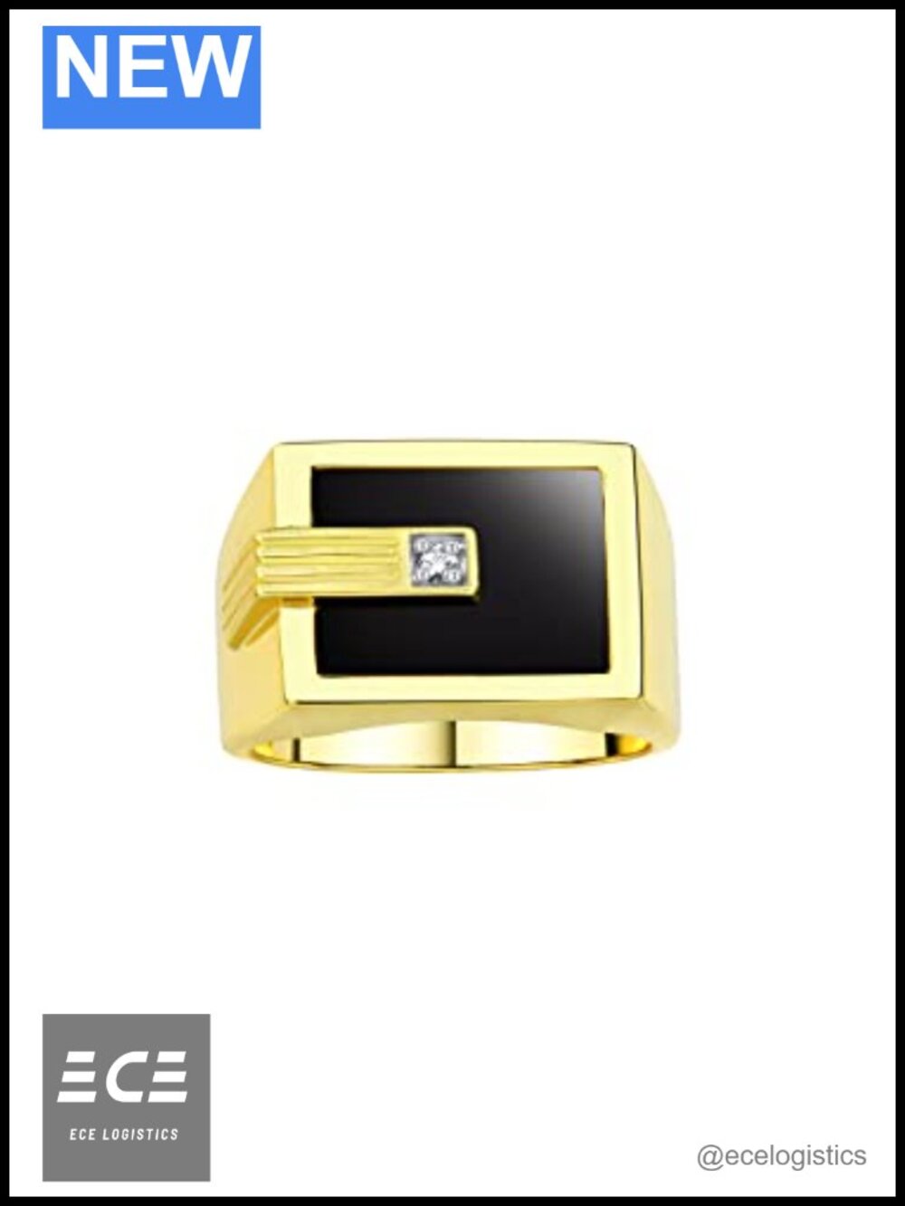 Rylos Designer Ring Yellow Gold Plated Silver 925 Centered Diamond
